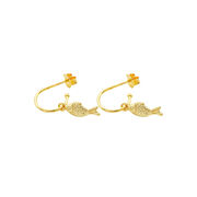 Lucky Fish gold hoop earrings